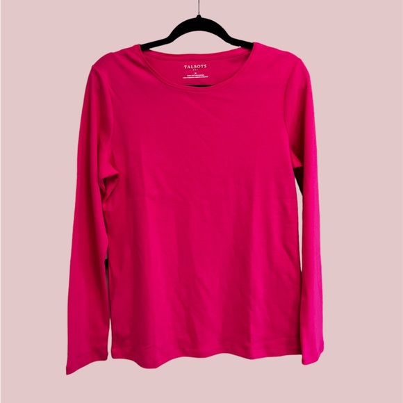 Talbots Tops - TALBOTS Cotton Long Sleeve Tee/ Cabaret Pink